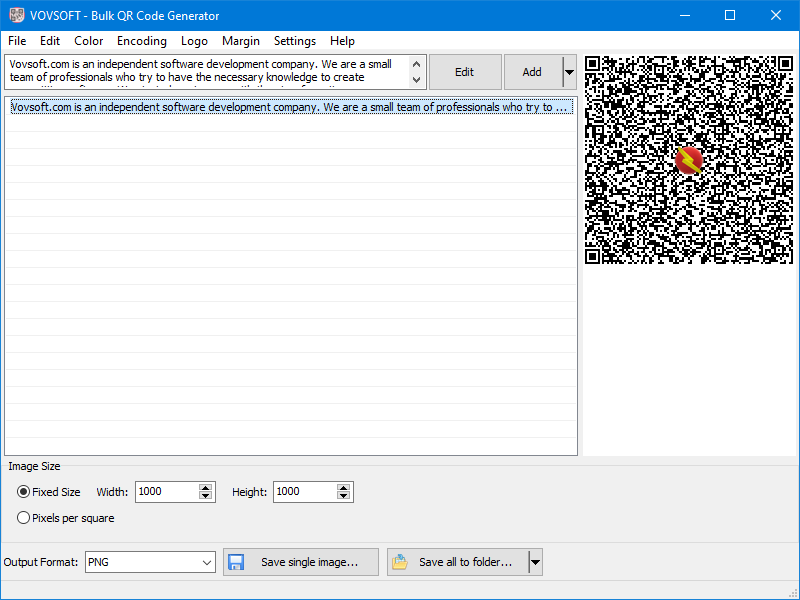 VovSoft Bulk QR Code Generator 2025