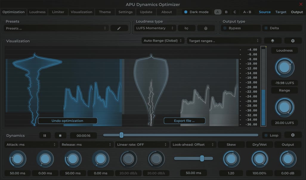 APU Software Loudness Contour