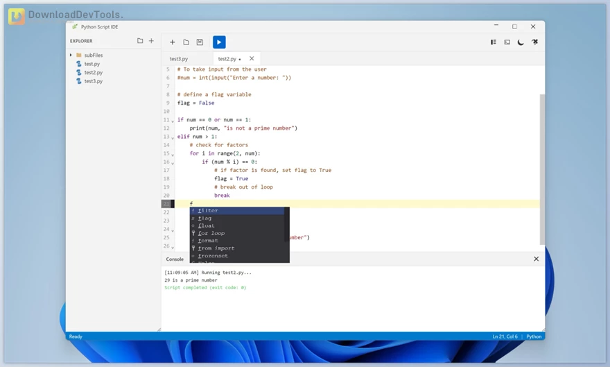EvlarSoft Python Script IDE