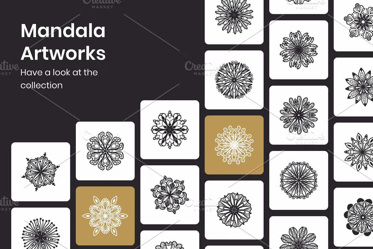 CreativeMarket – 75 Circle Mandalas [AI, EPS]