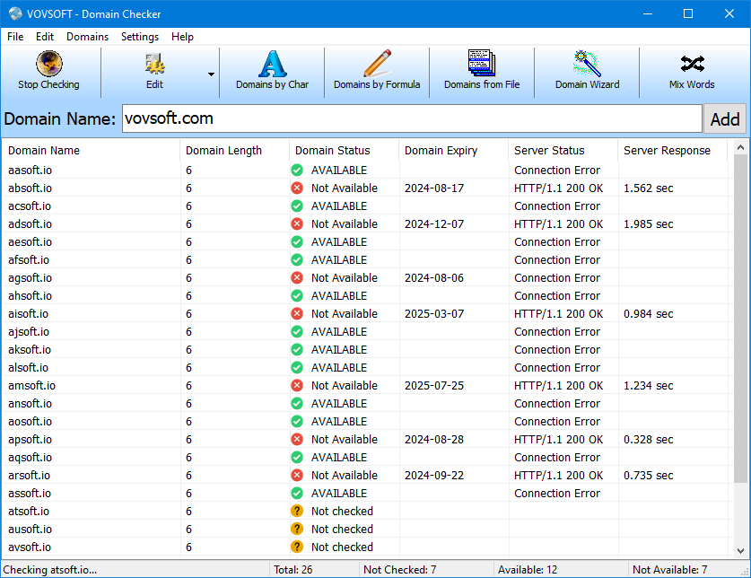 VovSoft Domain Checker 2026